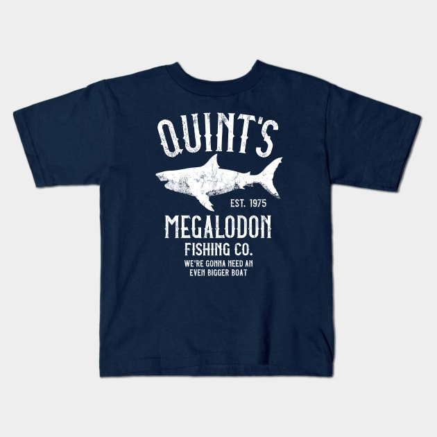 Quint's Megalodon Shark Fishing - The Meg Kids T-Shirt by IncognitoMode